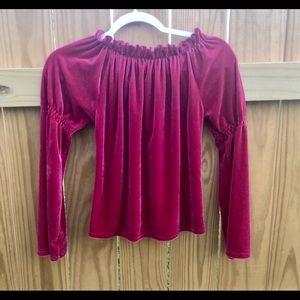 Velvet Hot Pink Shirt Flare Arm Top Girls Sz. 14